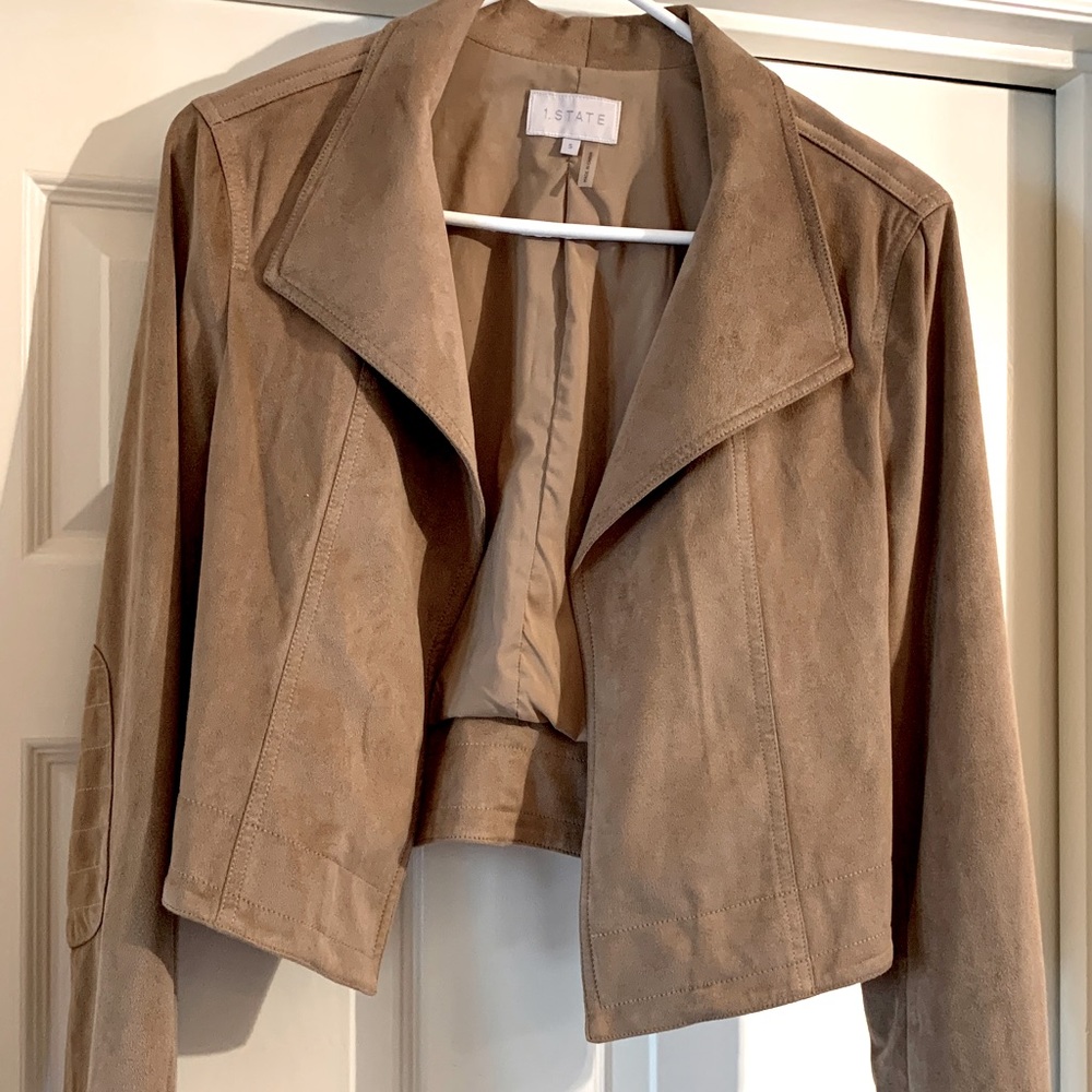 1. State Faux Suede Cropped Jacket